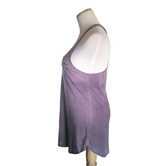 Joe's Jeans Dusty Purple Lilac Top V-Neck Racer Back Tank Tee Womens Large - Picture 2 of 10